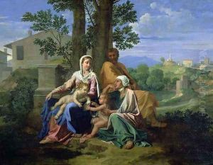 The Holy Family with SS. John, Elizabeth and the Infant John the Baptist by Nicolas Poussin