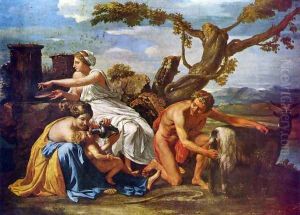Jupiter as a child of the goat Amalthea nourished