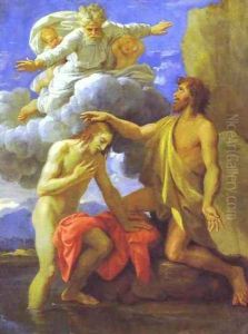 The Baptism of Christ. 1645. by Nicolas Poussin