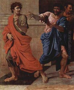 Christ and the adulteress, Detail by Nicolas Poussin