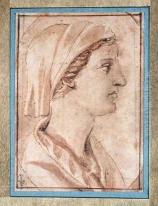 Head of a Woman in Profile by Nicolas Poussin