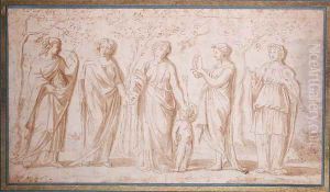 Five Standing Muses by Nicolas Poussin