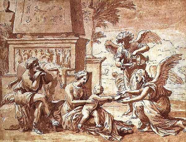 Rest on the Flight to Egypt, sketch for a painting formerly in the Palais Rospigliosi - view 1