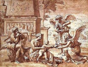 Rest on the Flight to Egypt, sketch for a painting formerly in the Palais Rospigliosi