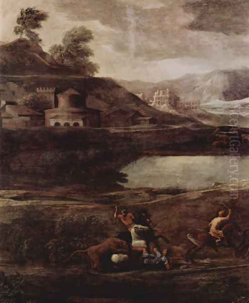 Landscape with Pyramos and Thisbe, detail - view 1