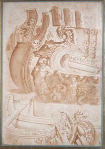 Study of ancient ships, after reliefs on Trajans Column by Nicolas Poussin