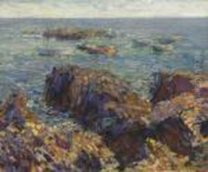 Rocky Shore With Moored Boats Rocky Shore With Moored Boats