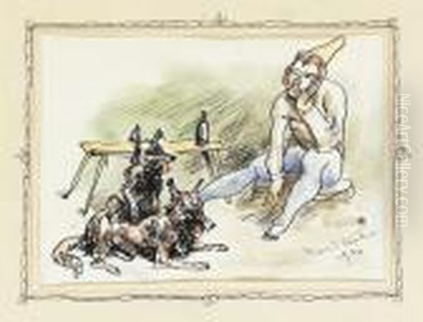 Clown With Dogs - view 1