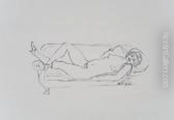 Reclining Nude On A Sofa - view 1