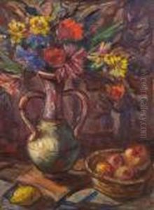 Still Life With Jug Of Flowers by Walt Kuhn