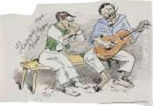 Two Men Singing by Walt Kuhn