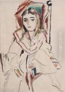 Seated Girl In A White Pierrot Costume
