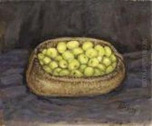 Basket Of Green Apples by Walt Kuhn