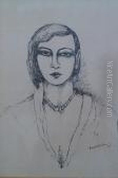 Portrait Of A Lady With Necklace - view 1