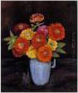 Signed Walt Kuhn And Dated 1943,
L.r.; Also Titled Zinnias, Dated 1943 And Signed By Walt Kuhn On The
Reverse by Walt Kuhn