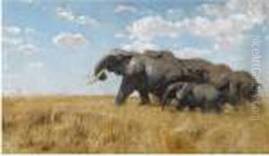 Elefanten Auf Der Wanderung (elephants On The Move) by Wilhelm Kuhnert