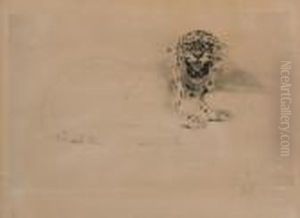 Fauchender Leopard by Wilhelm Kuhnert