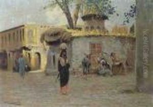 Strassenszene In Nordafrika by Wilhelm Kuhnert