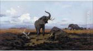 In The Twilgiht, Elephants by Wilhelm Kuhnert