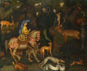 Vision of St Eustace c. 1440 by Antonio Pisano (Pisanello)