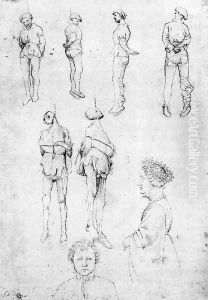Hanged Men and Two Portraits 1430s by Antonio Pisano (Pisanello)