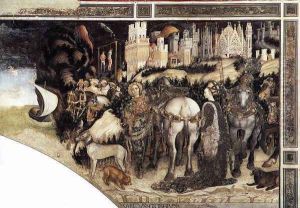 St George and the Princess of Trebizond (right side) 1436-38 by Antonio Pisano (Pisanello)