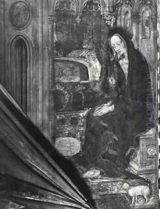 Virgin Mary, detail from the Annunciation by Antonio Pisano (Pisanello)