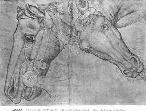 Heads of horses, from the The Vallardi Album by Antonio Pisano (Pisanello)