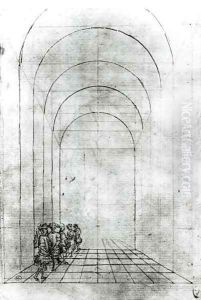 People under an Arch by Antonio Pisano (Pisanello)