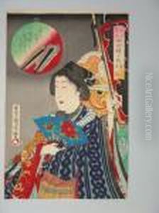 Jeune Femme En Busteen Kimono De Fete