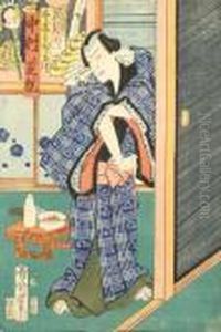 L'attore Di Teatro Kabuki Nakamura Shikan by Toyohara Kunichika