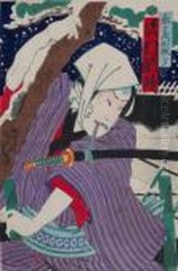 Attori Del Teatro Kabuki by Toyohara Kunichika