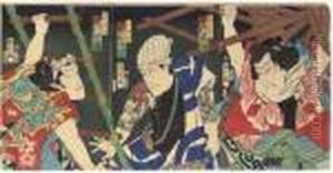 The Two Butterflies by Toyohara Kunichika