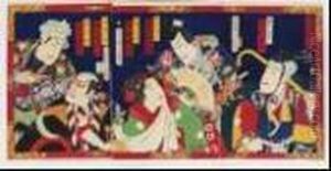 The Actor Onoe Kikugoro And Others In Character by Toyohara Kunichika