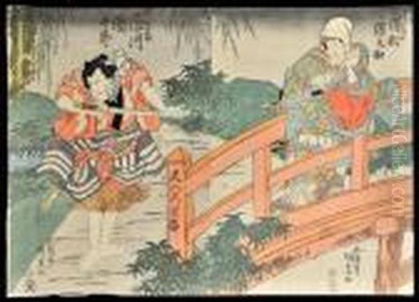 Diptych: An Actor In The Role Of A Warrior Guards A Lady - view 1