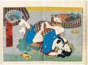 Shunga, Enshoku Shidanasame Onna by Gototei Kunisada