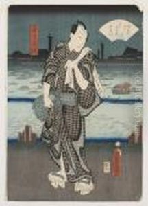Skadespelarportratt by Gototei Kunisada