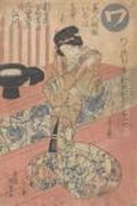 Kurtisane Im Vergnugungsviertel. by Gototei Kunisada