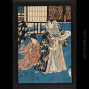 Theatrical Scene by Gototei Kunisada
