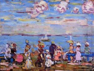 Beach Scene No 4 by Maurice Brazil Prendergast