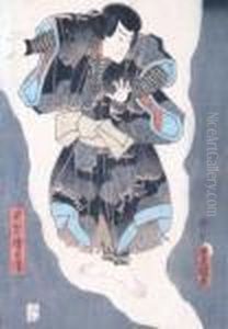 Actor In Defensive Stance by Gototei Kunisada
