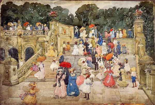 The Mall Central Park Aka Steps Central Park Or The Terrace Bridge Central Park by Maurice Brazil Prendergast