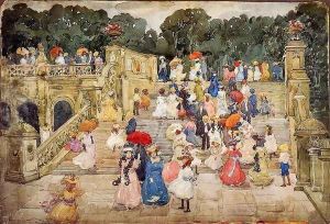 The Mall Central Park Aka Steps Central Park Or The Terrace Bridge Central Park by Maurice Brazil Prendergast