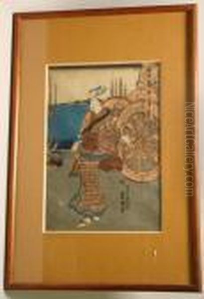 A Woman Standing Beside Cart Wheels - view 1