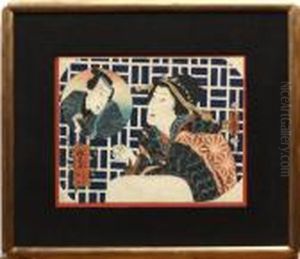 Depicting A Courtesan With A Sake Cup