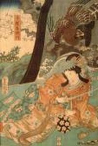 Scenes From Kabuki Theatre by Gototei Kunisada