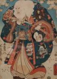 Scenes From Kabuki Theatre by Gototei Kunisada