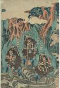 Three Figural Studies by Gototei Kunisada