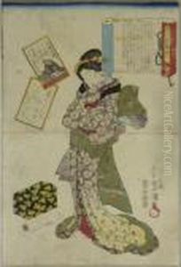 Kunisada, Utagawa . M?dchen Und Die 100 Dichter. Japan by Gototei Kunisada