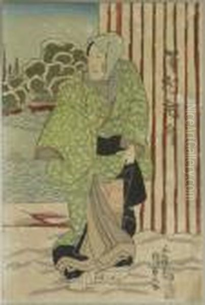 Kunisada, Utagawa . Sawamura Tosho Auf Einem Spaziergang Im Schnee. Japan - view 1